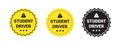 Stickers Student driver. Student driver badges. Caution sign. Vector scalable graphics