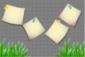 Stickers for text with grass on a simple background