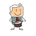 Stickfigure Drummer cartoon vector illustration