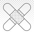 Sticking plaster / bandage line art icon for app and website