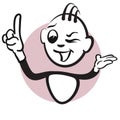 Stickmamn Emotion Pointing up Royalty Free Stock Photo