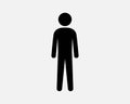 Stickman Icon. Stick Figure Man Person Male Stand Standing Full Body Men Bathroom Sign Symbol