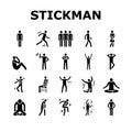 stickman man people silhouette icons set vector Royalty Free Stock Photo