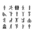 stickman man people silhouette icons set vector Royalty Free Stock Photo