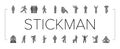 stickman man people silhouette icons set vector Royalty Free Stock Photo