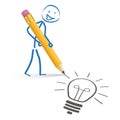 Stickman Pencil Idea Royalty Free Stock Photo