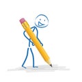 Stickman Pencil Royalty Free Stock Photo
