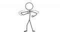 Stickman Performing Arm Circles Exercise Animation on White Background Royalty Free Stock Photo