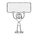 Stickman promote with blank board