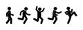 Stickman Running, Stick Figure Man, Icon Human Silhouette Walking