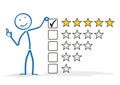 Stickman 5 Stars Rating Royalty Free Stock Photo