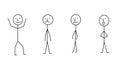 Sticks figure people pictogram, different posec