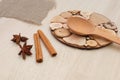 Sticks of fragrant cinnamon and fragrant star anise