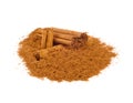 Sticks and ground ceylon cinnamon Royalty Free Stock Photo