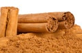 Sticks and ground ceylon cinnamon Royalty Free Stock Photo