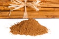 Sticks and ground ceylon cinnamon Royalty Free Stock Photo
