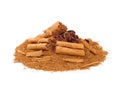 Sticks and ground ceylon cinnamon Royalty Free Stock Photo