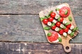 Mozzarella, tomatoes and basil leafs Royalty Free Stock Photo