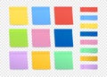 Sticky colored notes. Post note paper. Vector illustration Royalty Free Stock Photo