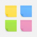 Sticky colored notes. Post note paper. Vector stock illustration Royalty Free Stock Photo