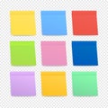 Sticky colored notes. Post note paper. Vector stock illustration Royalty Free Stock Photo