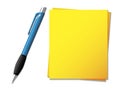Sticky note with ballpen
