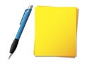 Sticky note with ballpen Royalty Free Stock Photo
