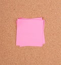 Sticky note on a bulletin board Royalty Free Stock Photo