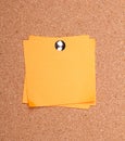 Sticky note on a bulletin board Royalty Free Stock Photo