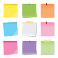 Sticky note colored sheets isolated on white background Royalty Free Stock Photo