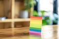 A sticky note for diversity, equality, and inclusion is isolated on an office desk. Royalty Free Stock Photo