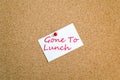 Sticky Note Gone To Lunch Concept Royalty Free Stock Photo