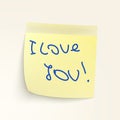 Sticky-note: I Lovw You! EPS 8 Royalty Free Stock Photo