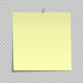 Sticky note isolated on transparent background. Office paper she for your design Royalty Free Stock Photo