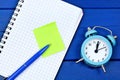 Sticky note paper on a blank notepad page Royalty Free Stock Photo