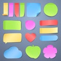 Sticky note papers, memo stickers vector collection Royalty Free Stock Photo