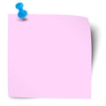 sticky note with pin needle Royalty Free Stock Photo