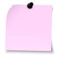 sticky note with pin needle Royalty Free Stock Photo