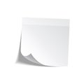 Sticky note with shadow isolated on transparent background. White paper. Message on notepaper.Reminder. Vector Royalty Free Stock Photo