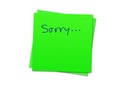 Sticky note sorry Royalty Free Stock Photo