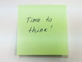 Sticky note with text time to think Royalty Free Stock Photo