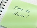 Sticky note with text time to think Royalty Free Stock Photo