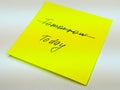 Sticky note with text today and tomorrow Royalty Free Stock Photo