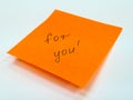 Sticky note with text for you, motivation Royalty Free Stock Photo