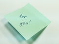 Sticky note with text for you, motivation Royalty Free Stock Photo