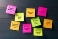 Sticky notes with busy woman schedule Royalty Free Stock Photo