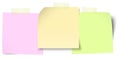 sticky notes with colored adhesive tape Royalty Free Stock Photo