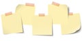 sticky notes with colored adhesive tape Royalty Free Stock Photo