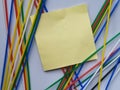 sticky notes with colourful stick on white background Royalty Free Stock Photo