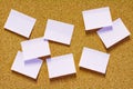 Sticky notes on corkboard Royalty Free Stock Photo